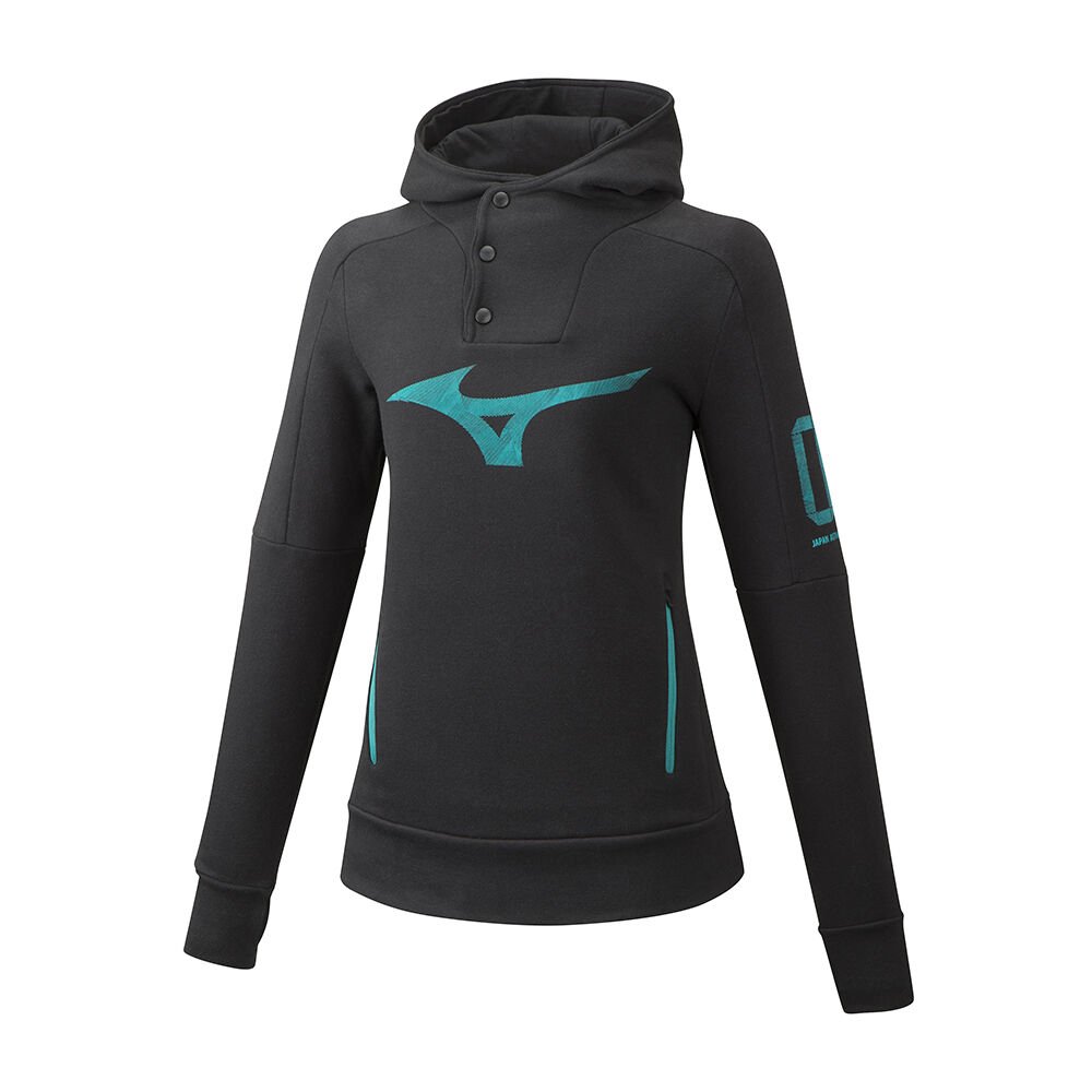 Womens Mizuno Heritage Hoodie Black Philippines (NLVQIW081)